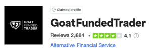 goat funded trader trustpilot rating