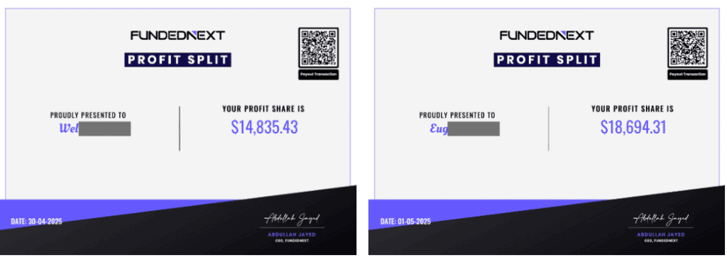 FundedNext payout proof